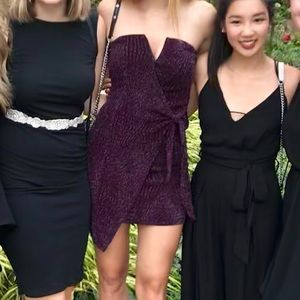 Purple Row A body con strapless dress